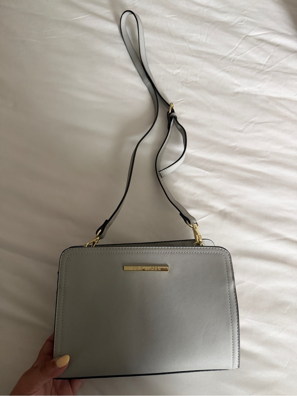 Steve Madden Gray Crossbody Bag with Gold Hardware